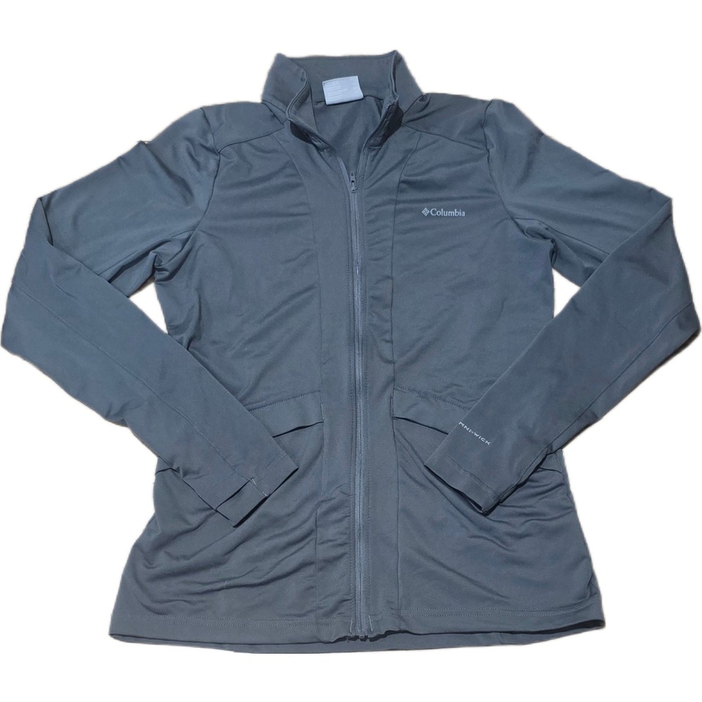 Columbia Omni-Wick Jacket Womens XS Gray Full Zip‎ Mock Neck Performance
